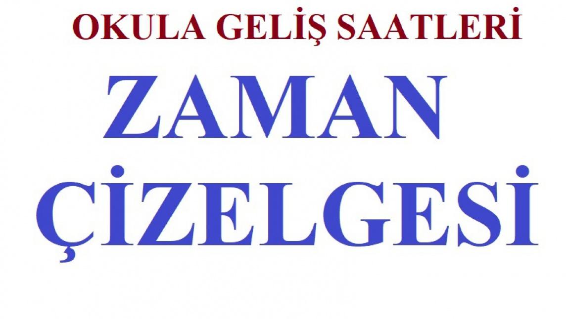 ANASINIFI VE 1. SINIFLAR ZAMAN ÇİZELGESİ